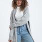 Light Gray Knitted Midi Cardigan