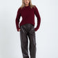 Maroon High Hip Ribbed Pullover