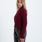 Maroon High Hip Ribbed Pullover