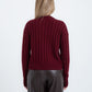 Maroon High Hip Ribbed Pullover