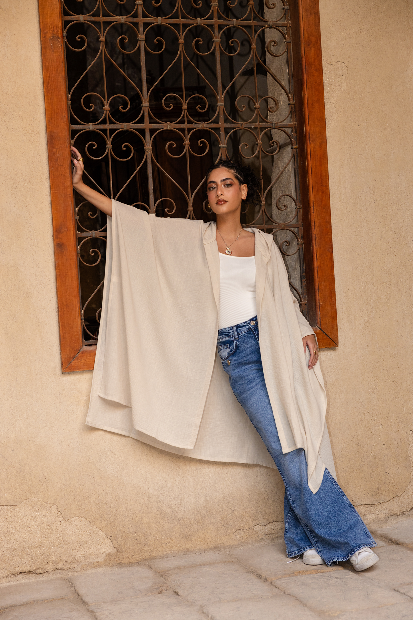 Hooded Asymmetrical Kimono