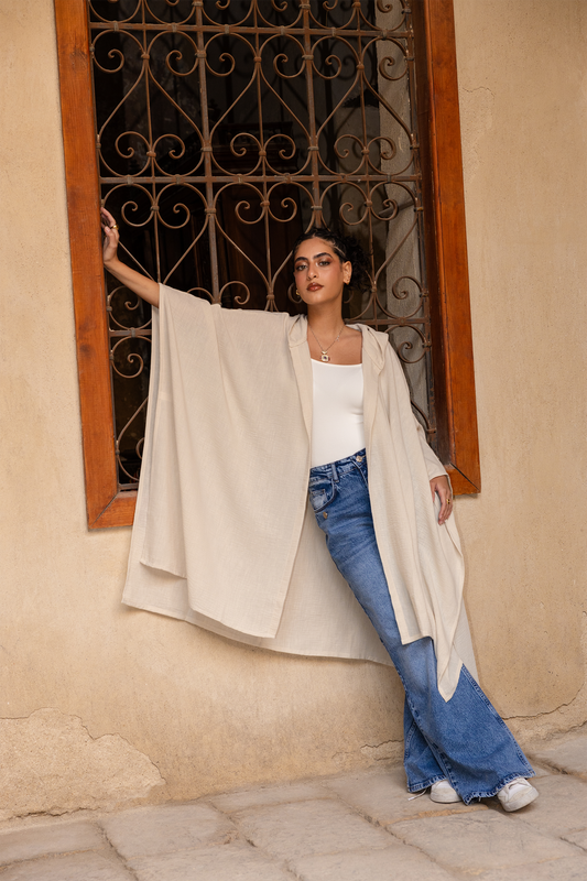 Hooded Asymmetrical Kimono