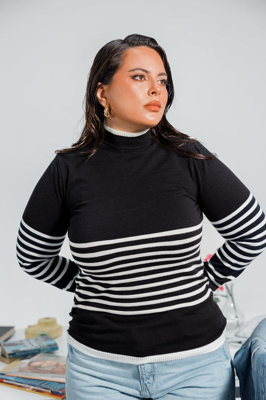 Soft Wool Pullover with Stripes