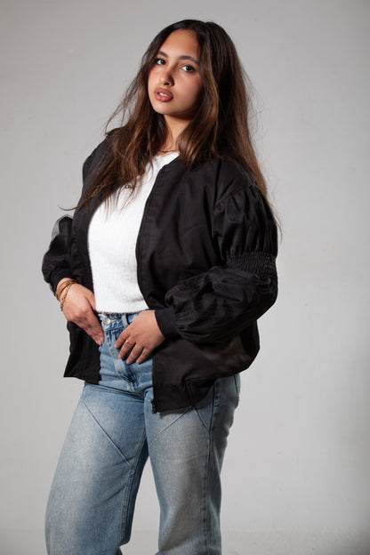 Black Casual Waterproof Jacket