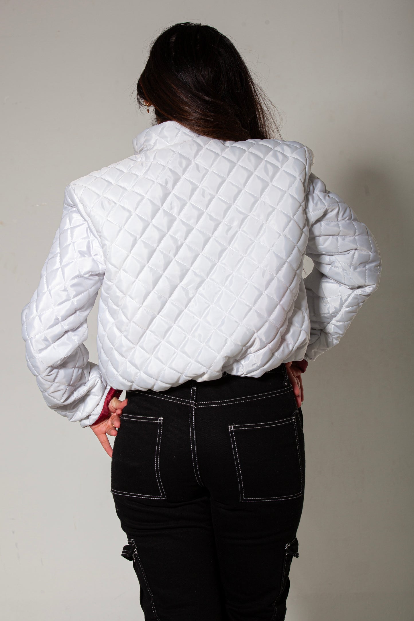 White Capitone Puffer Jacket