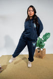 Navy Printed Lounge Hoodie