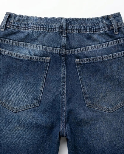 Blue Energy Straight Denim ( Elastic waist )