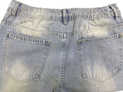 Sky Romance Straight Denim ( Elastic waist )