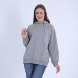 Gray Soft Melton Basic Hoodie