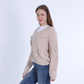 Beige Knitted Sweater with Buttons