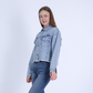 Blue High Hip Denim Jacket