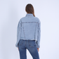 Blue High Hip Denim Jacket