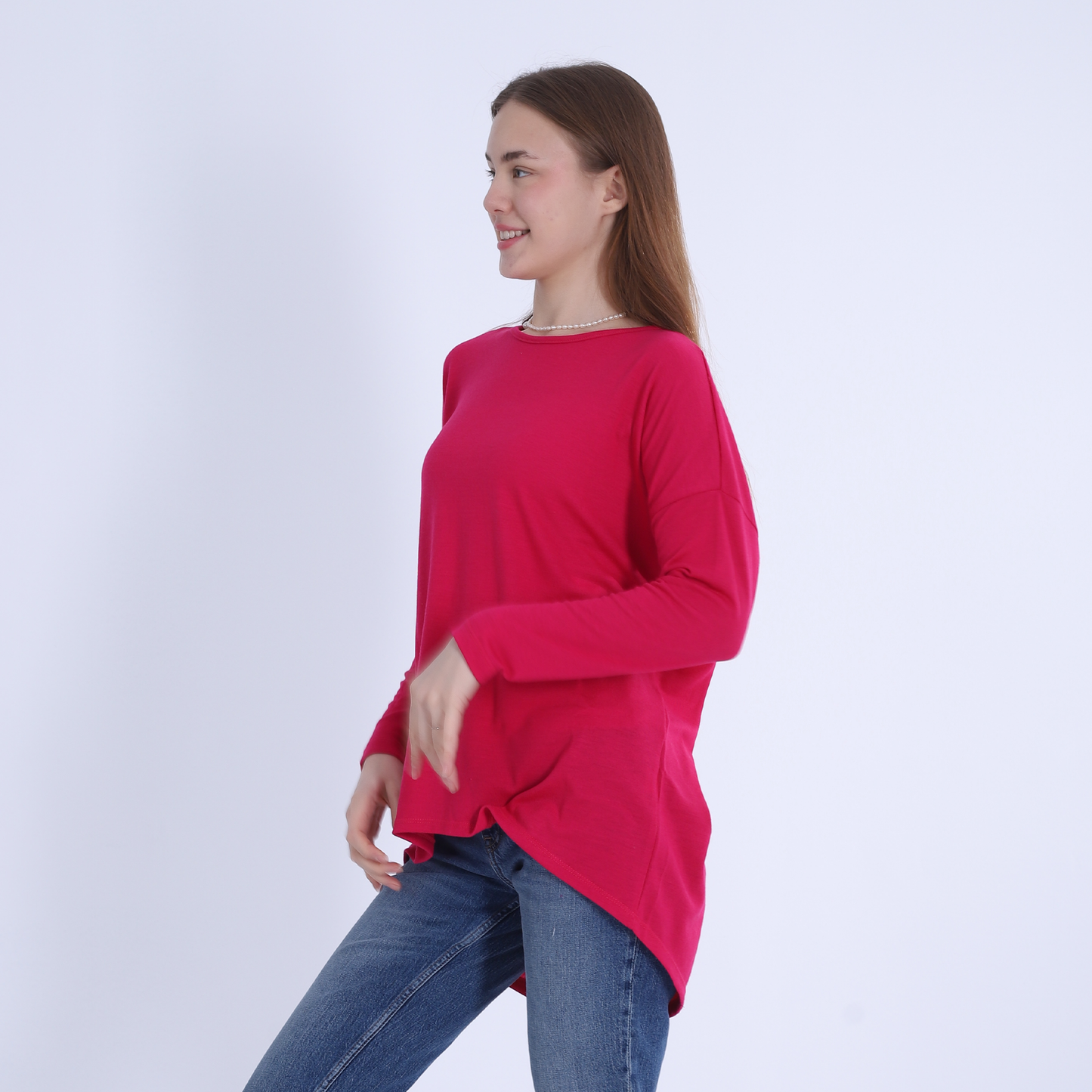 Fuchsia Comfy High-Low Pullover