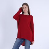 Burgundy Comfy High-Low Pullover