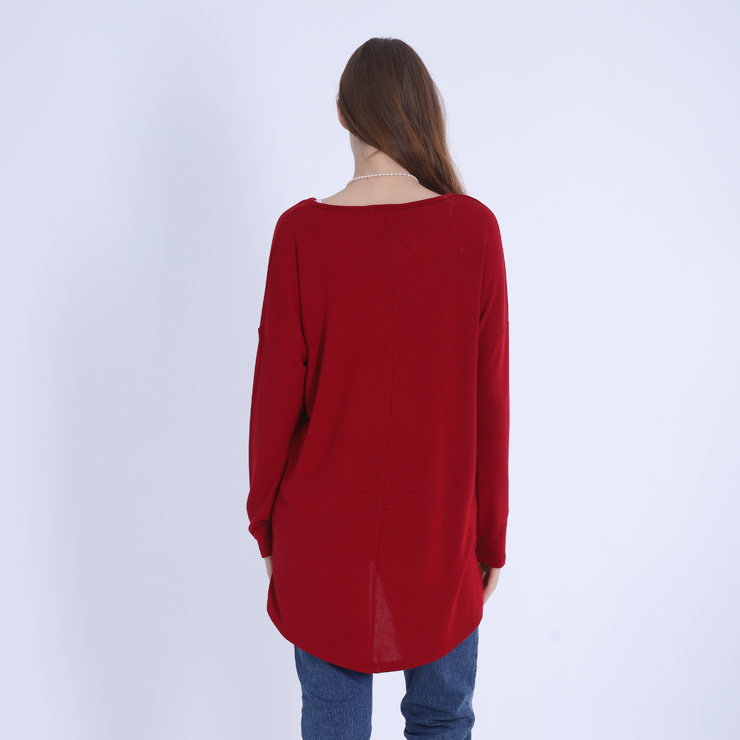 Burgundy Comfy High-Low Pullover