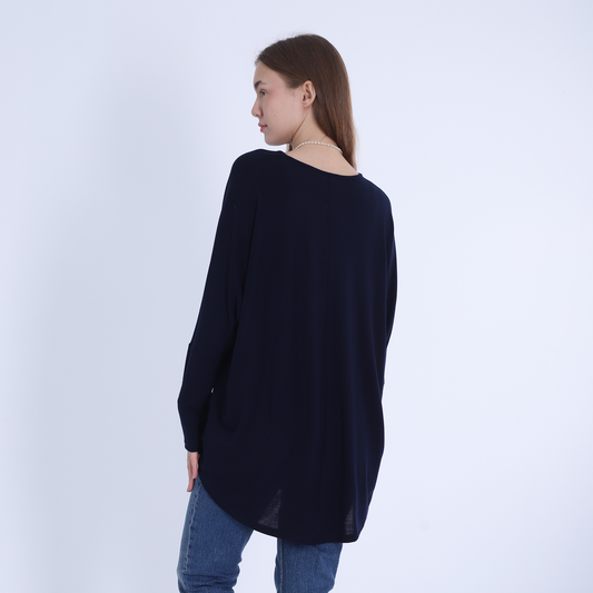 Navy Cozy Plain Pullover