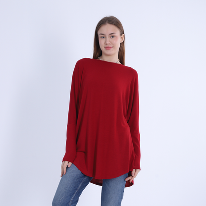 Burgundy Cozy Plain Pullover