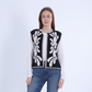 Black Self-Printed Knitted Vest