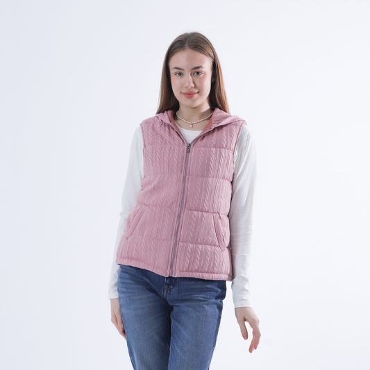 Cashmere Front Zipper Knitted Hooded Vest