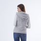 Gray Front Zipper Knitted Hooded Vest