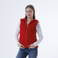 Red Front Zipper Knitted Hooded Vest