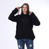 Black Half Neck Knitted Pullover