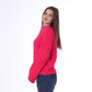 Fuchsia Half Neck Knitted Pullover