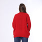 Red Half Neck Knitted Pullover