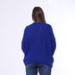 Blue Half Neck Knitted Pullover