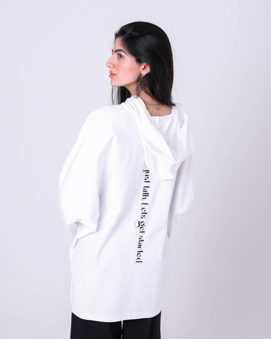 White Back Printed Cotton T-Shirt