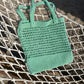 Helio Mint Green Perforated Crochet Shoulder Bag