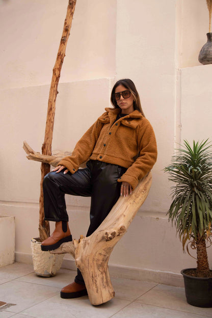 Brown Teddy Fur Jacket