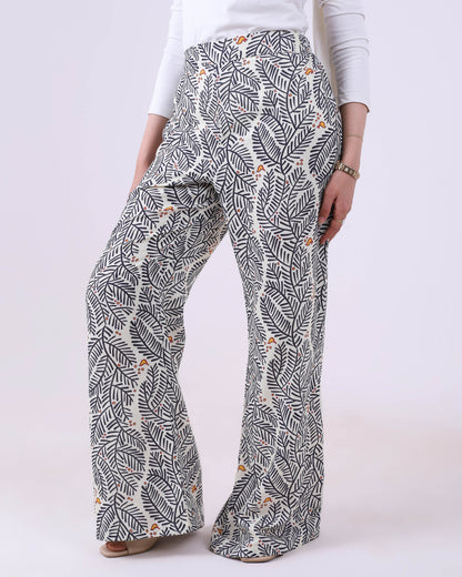 Black High Waisted Printed Pants