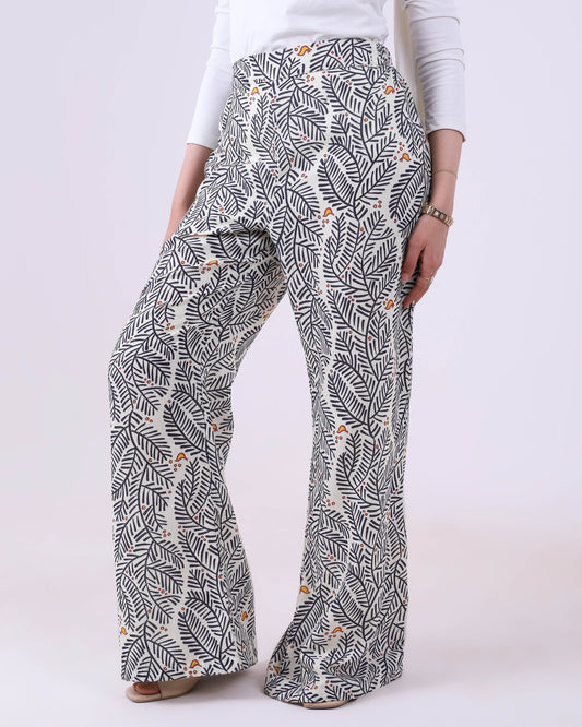 Black High Waisted Printed Pants