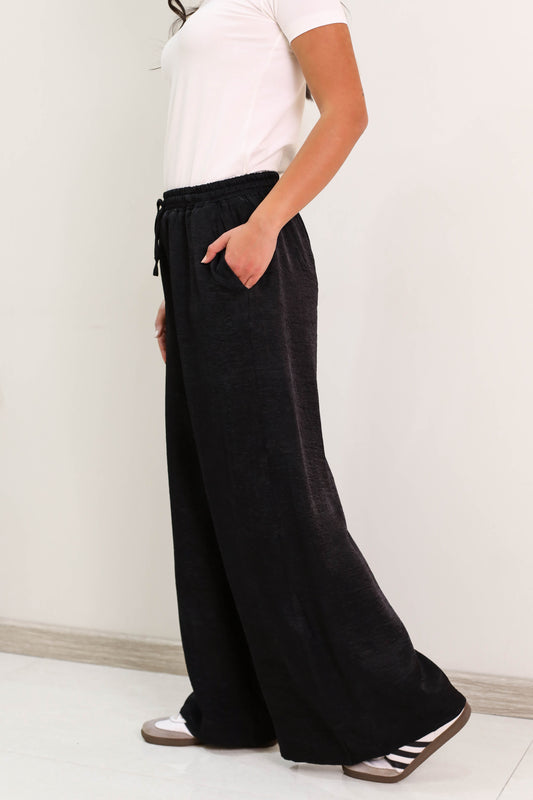 Elasticated Waist Chiffon Pants