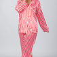 Red Striped Satin Pajama Set