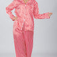 Red Striped Satin Pajama Set