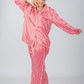 Red Striped Satin Pajama Set