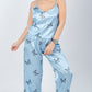 Baby Blue 3 Pieces Butterfly Print Pajama Set