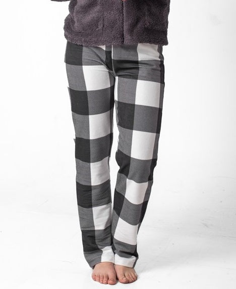 بنطلون بيجاما رمادي غامق منقوش