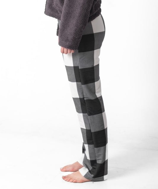 بنطلون بيجاما رمادي غامق منقوش