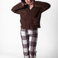 Brown 3 Pieces Teddy Hooded Pajama Set