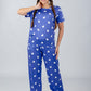 Purple Hearts Printed Pajama Set