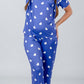 Purple Hearts Printed Pajama Set