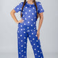 Purple Hearts Printed Pajama Set