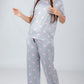 Gray Hearts Printed Pajama Set