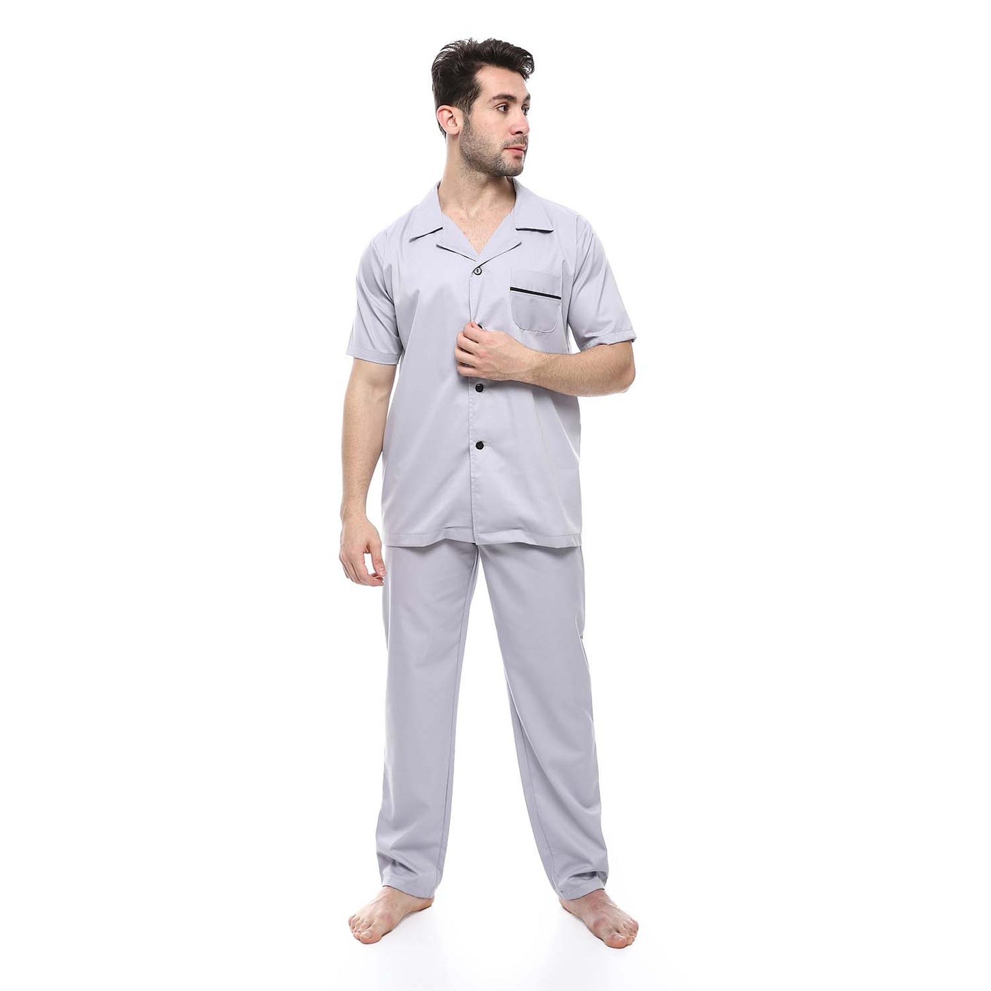 Classic Buttons Pajama Set - طقم بيجامة كلاسيك بأزرار