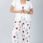 Red 3 Pieces Heart Print Pajama Set