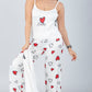 Red 3 Pieces Heart Print Pajama Set