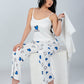 Blue 3 Pieces Heart Print Pajama Set